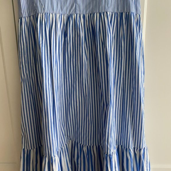 NEW - J. Crew Blue and White-Striped Midi Dress, Size 10. - Picture 4 of 4